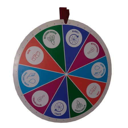 Roue de la fortune - Concept bois et jeux